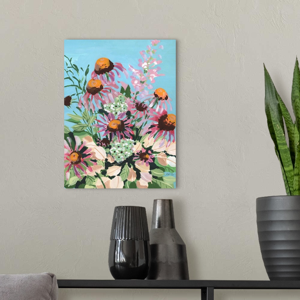 A modern room featuring Echinacea Purpurea