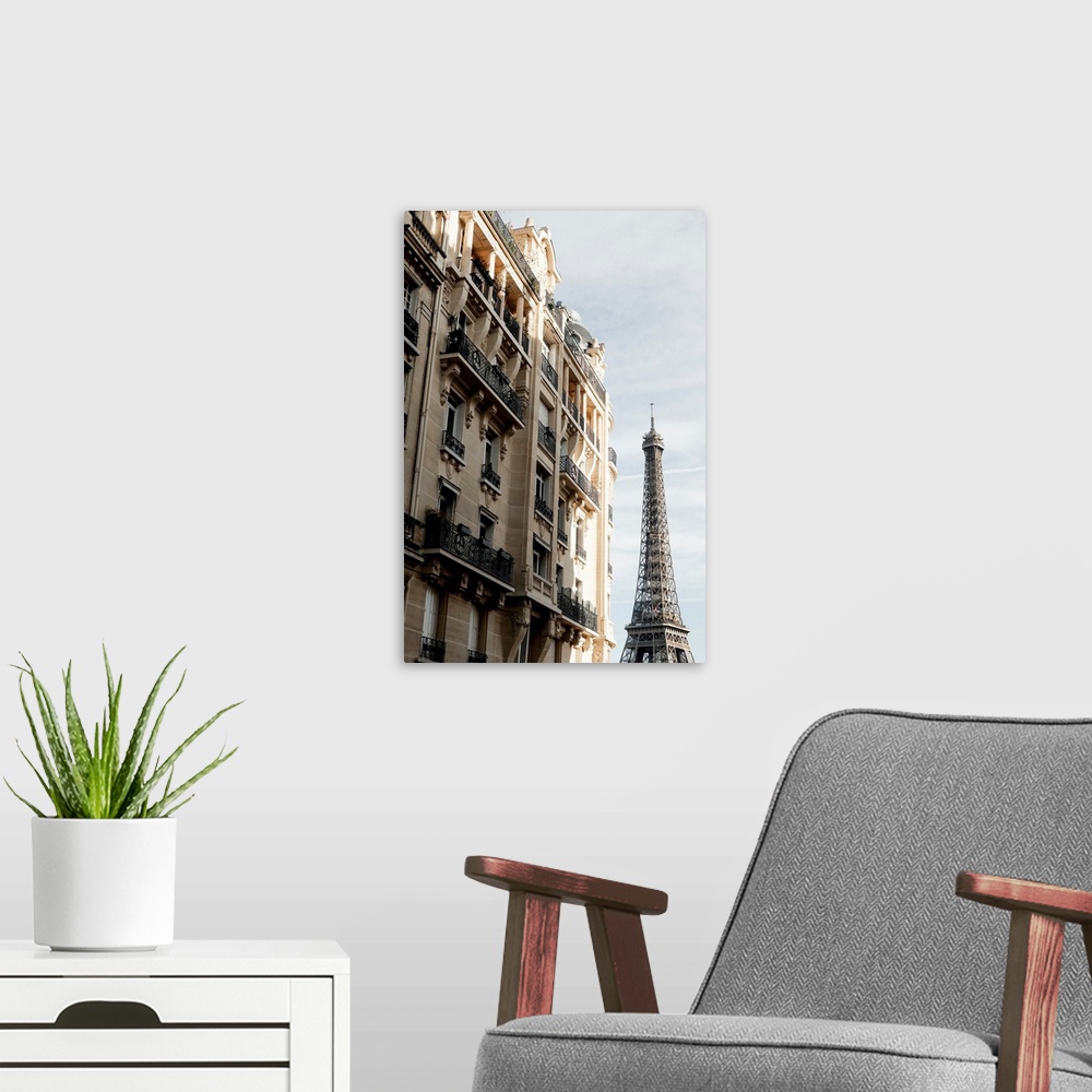 A modern room featuring Eiffel Tower