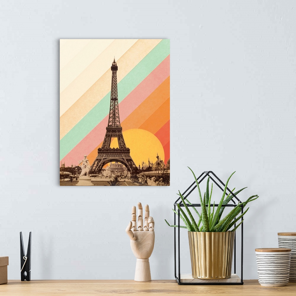 A bohemian room featuring Eiffel Tower Rainbow