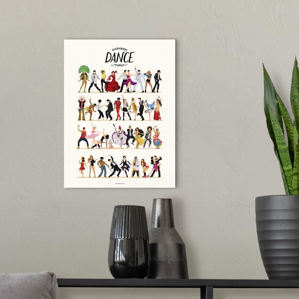 A modern room featuring Everybody Dance Now