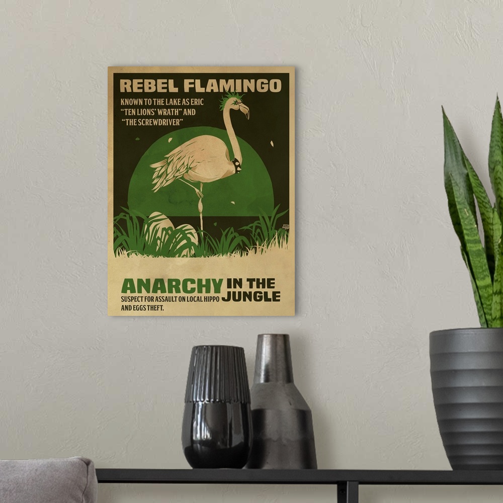 A modern room featuring Flamingo Rebel