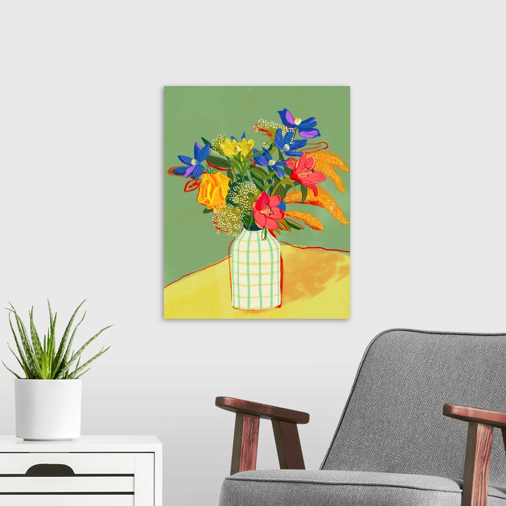 A modern room featuring Flowers Of July