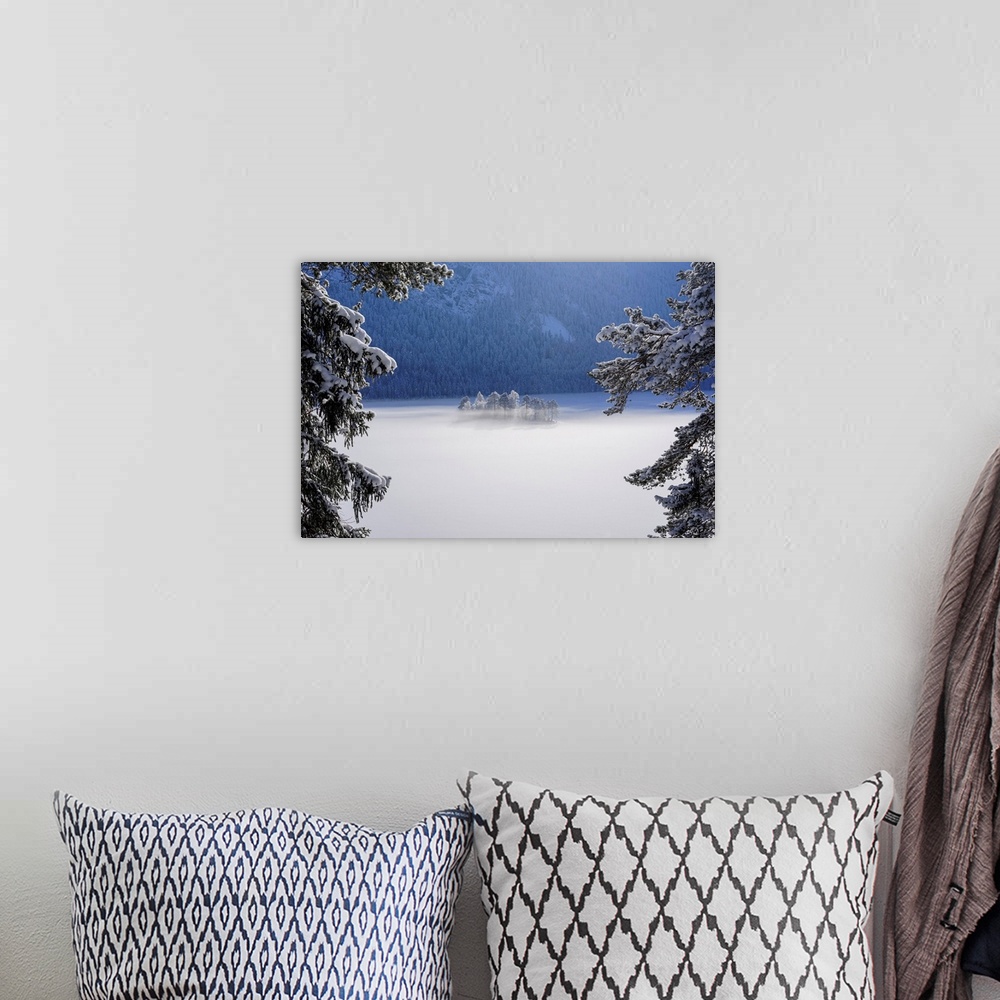 A bohemian room featuring Fog Over Frozen Lake