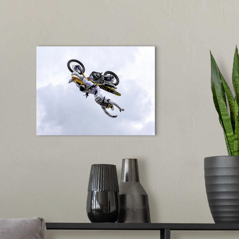 A modern room featuring Freestyle Motocross