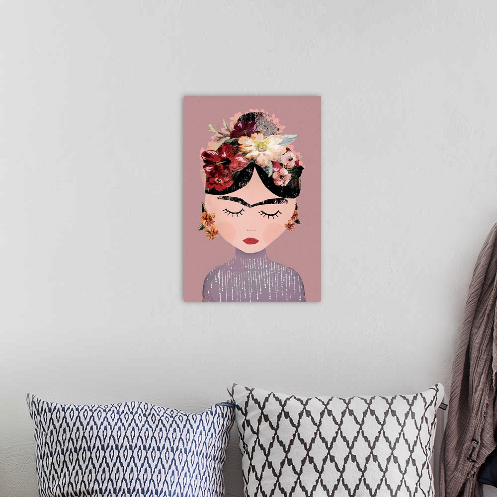 A bohemian room featuring Frida (Pastel Version)