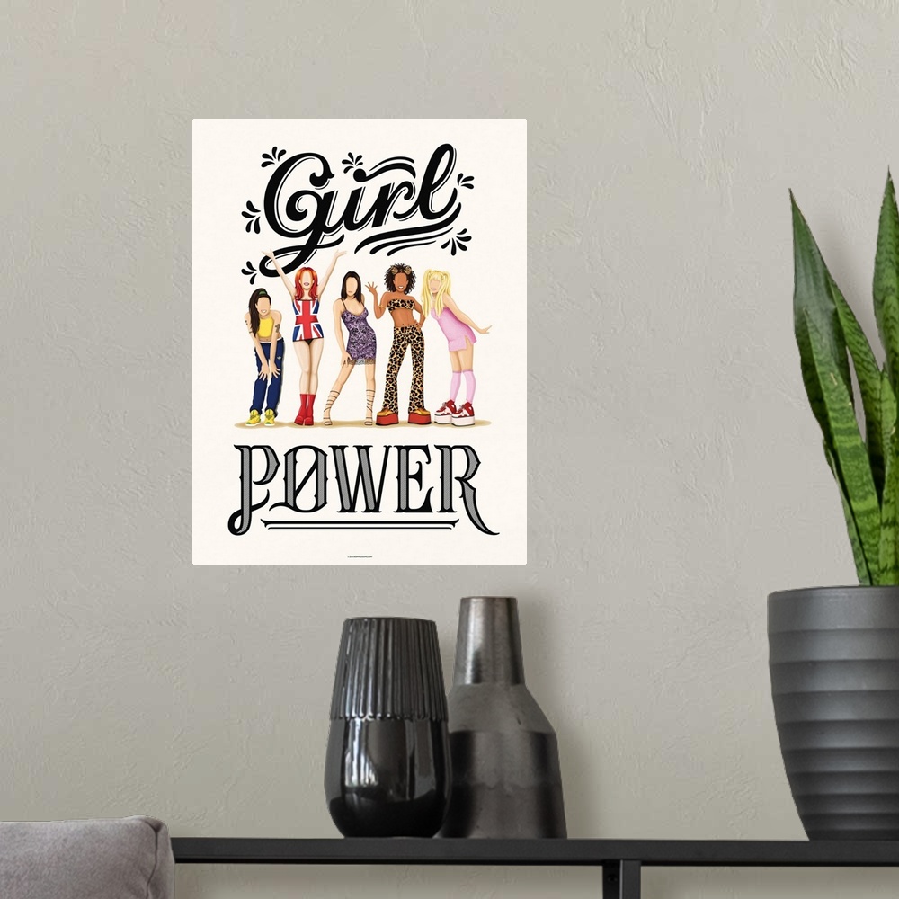 A modern room featuring Girl Power
