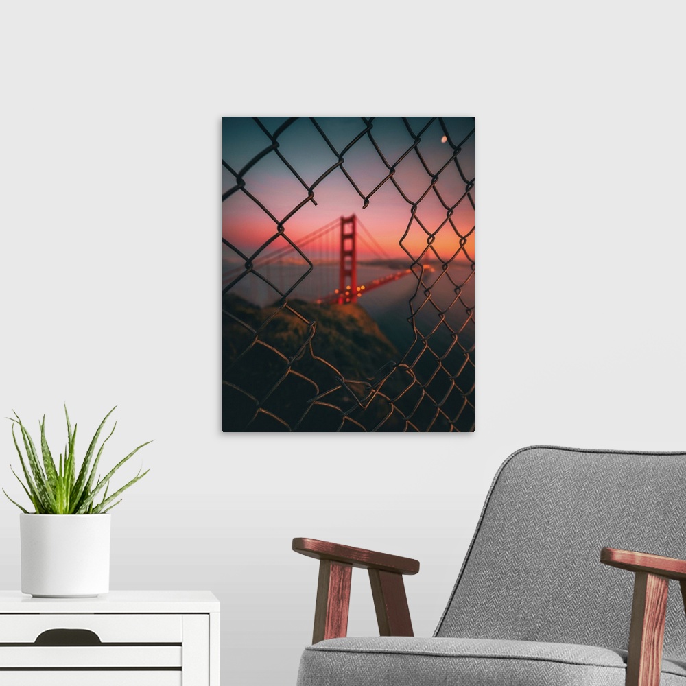 A modern room featuring Golden Gate Caged