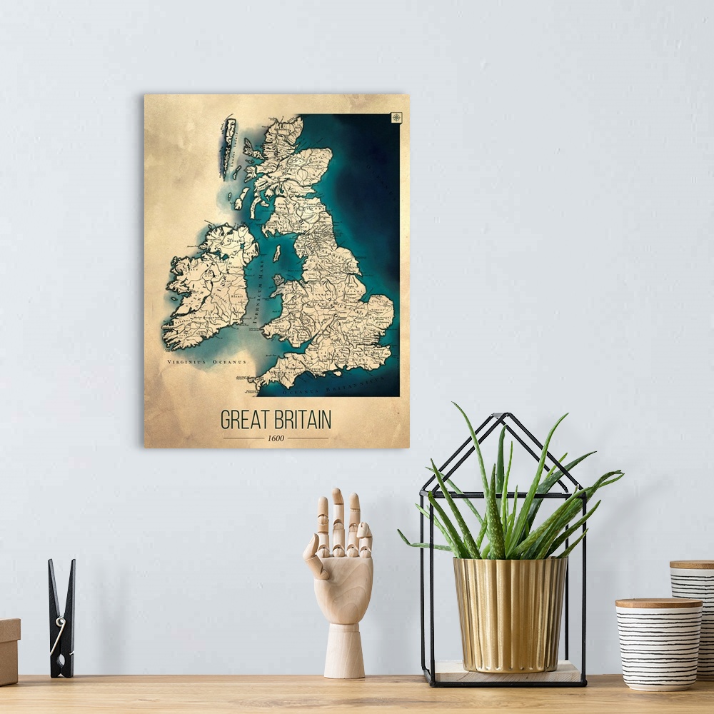 A bohemian room featuring Great Britain Map