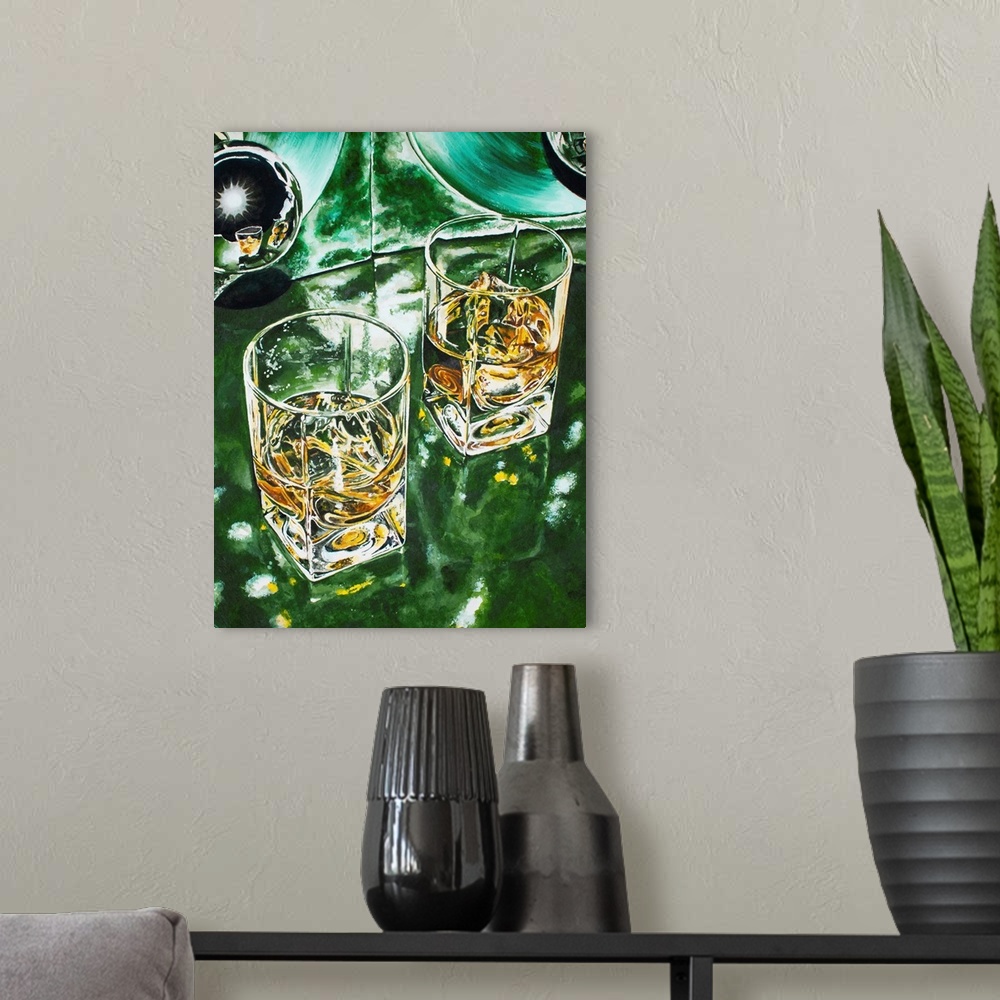 A modern room featuring Green Scotch
