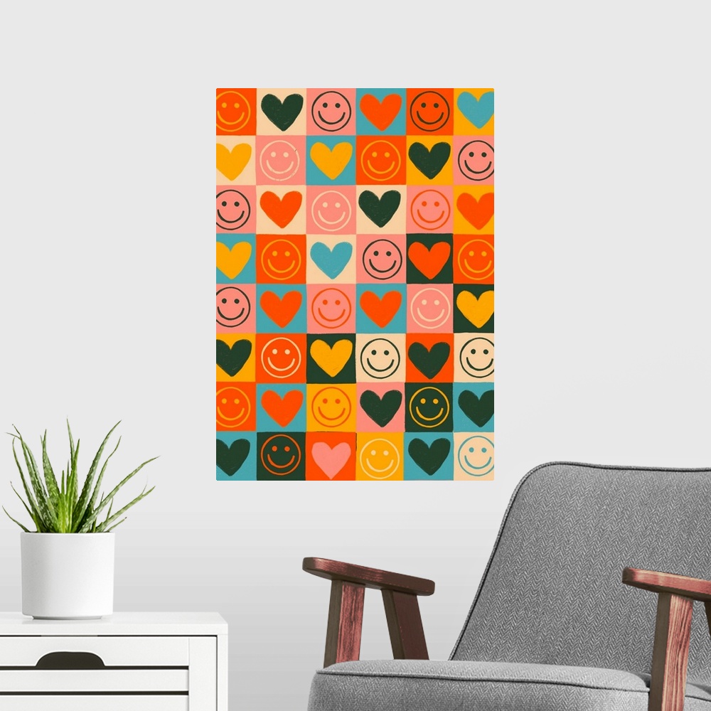 A modern room featuring Happy Love