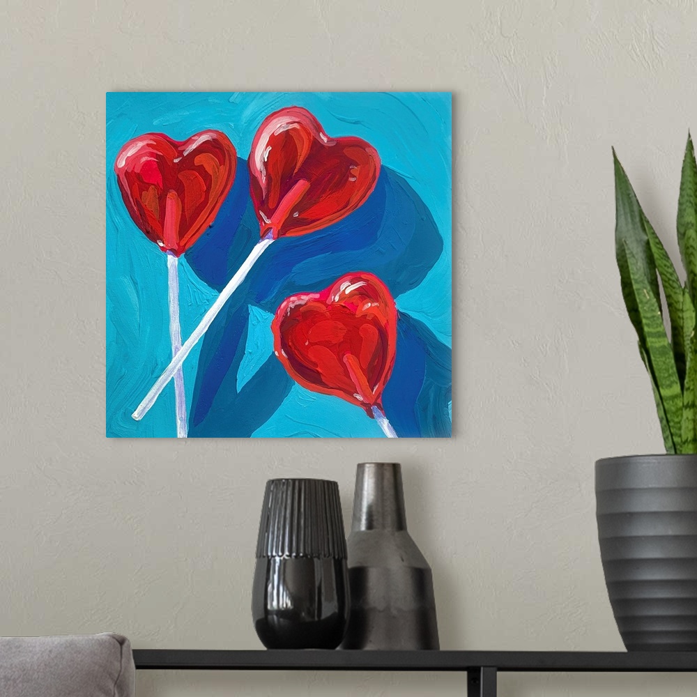 A modern room featuring Heart Lollipops