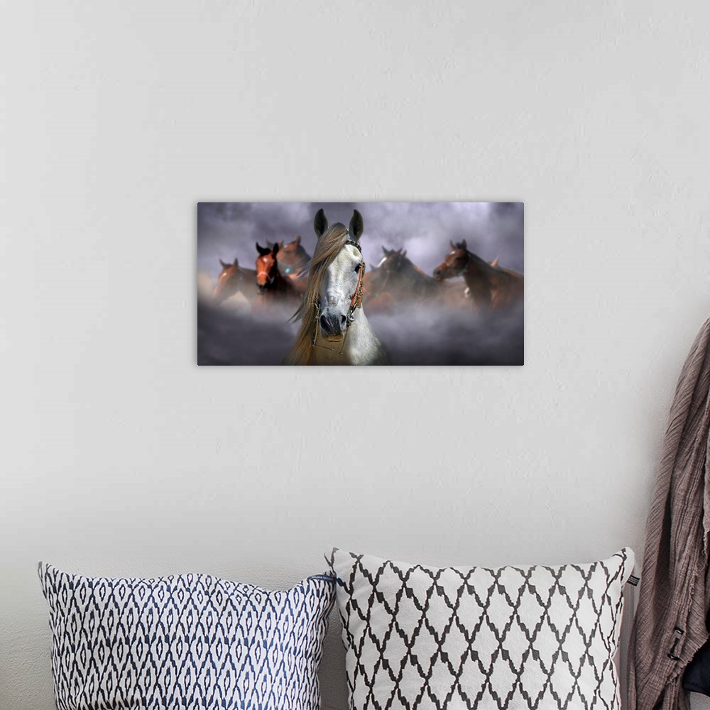 A bohemian room featuring Horses