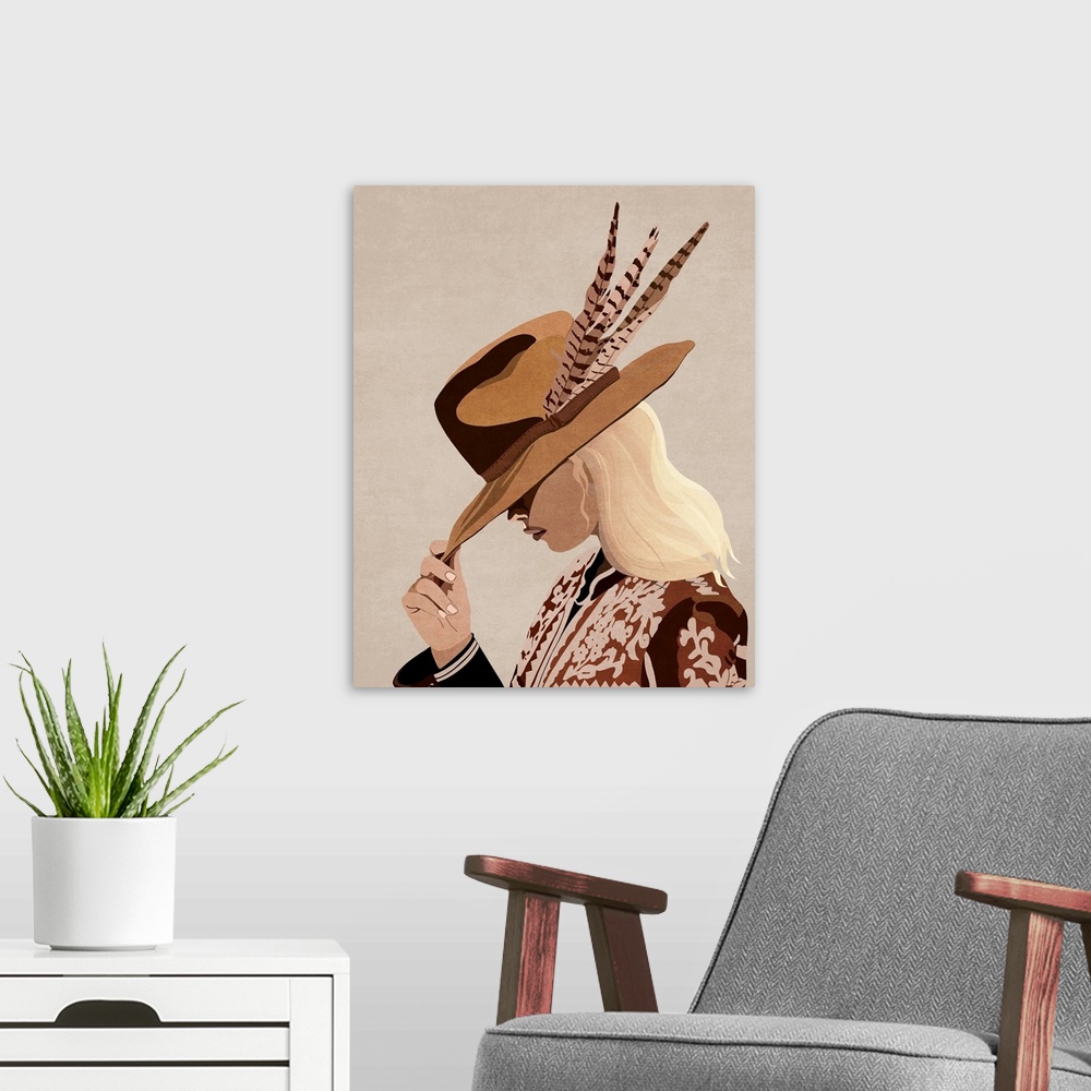 A modern room featuring Howdy Hat Blonde