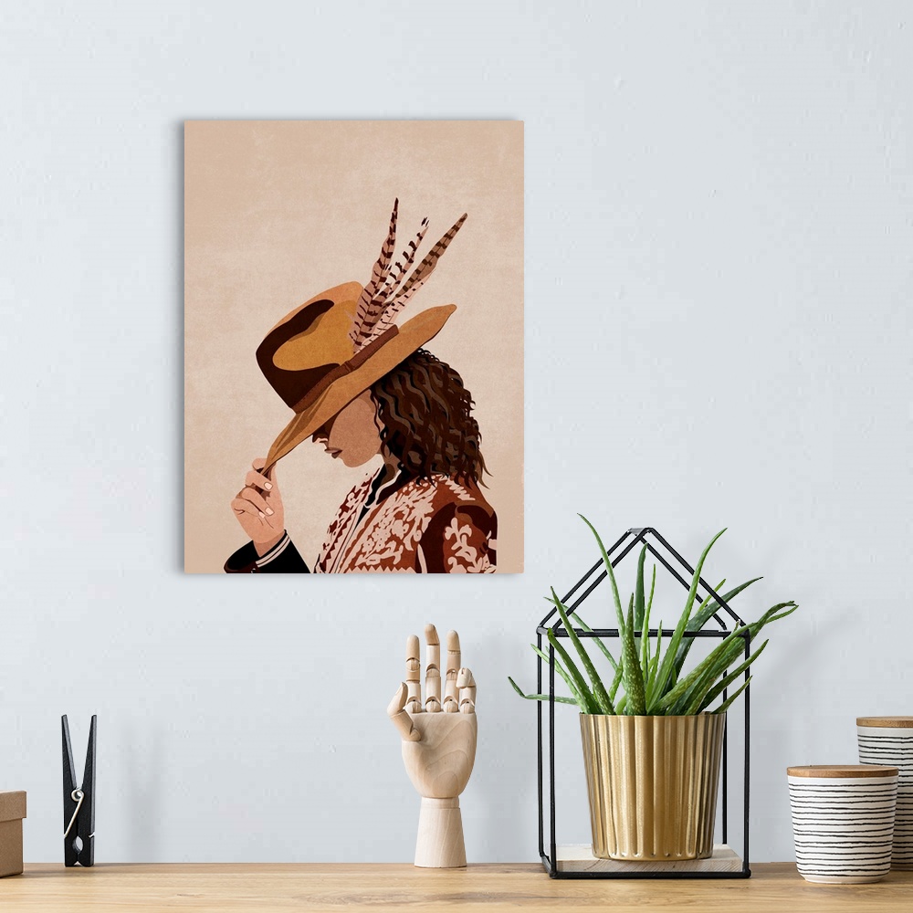 A bohemian room featuring Howdy Hat Brunette