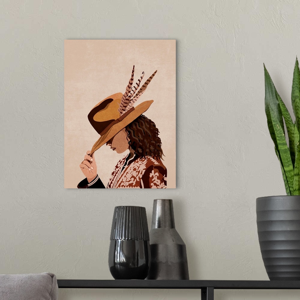 A modern room featuring Howdy Hat Brunette