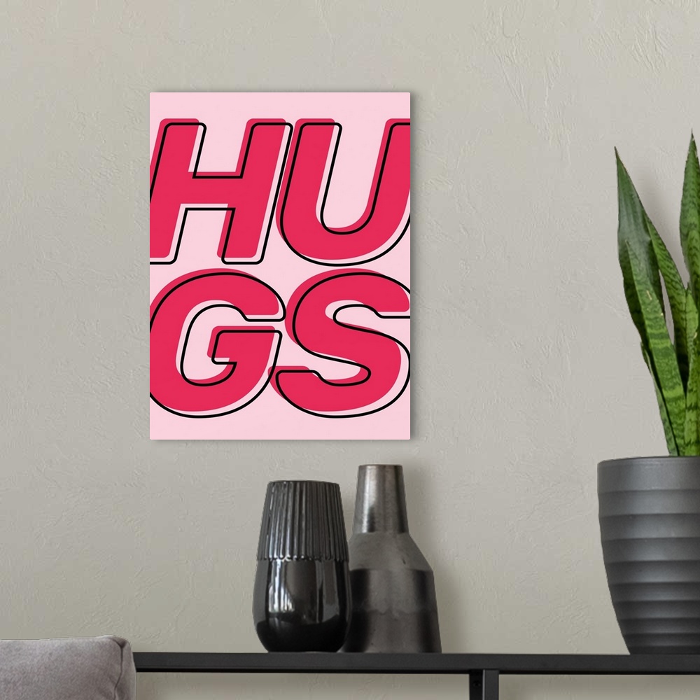 A modern room featuring Hugs