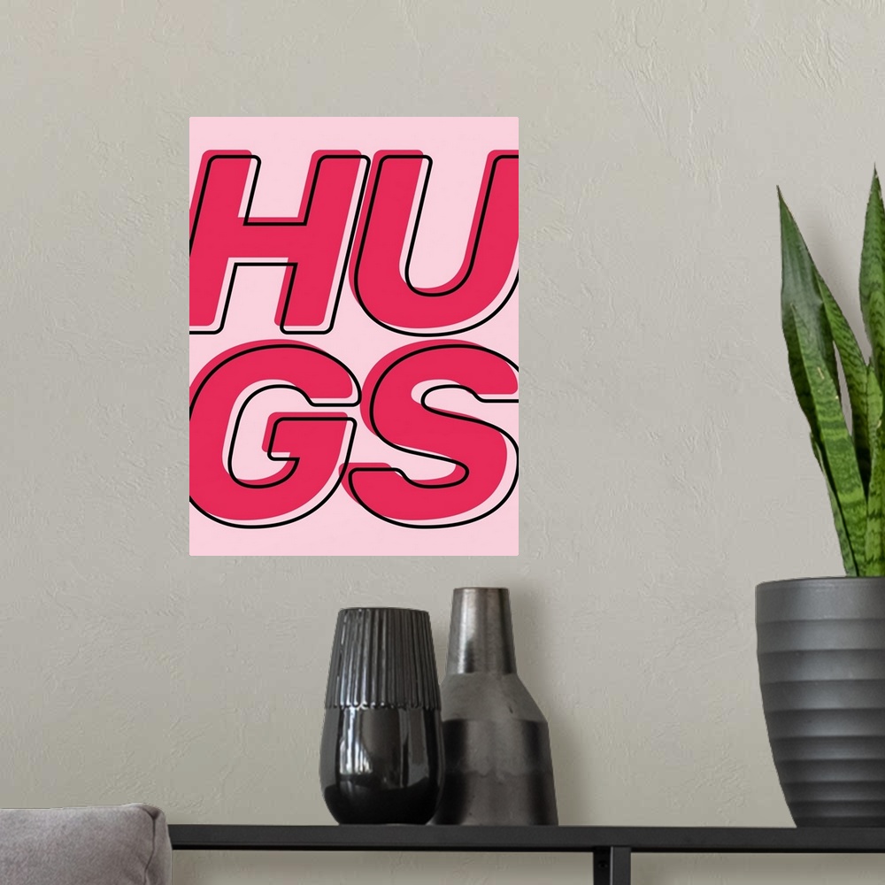 A modern room featuring Hugs