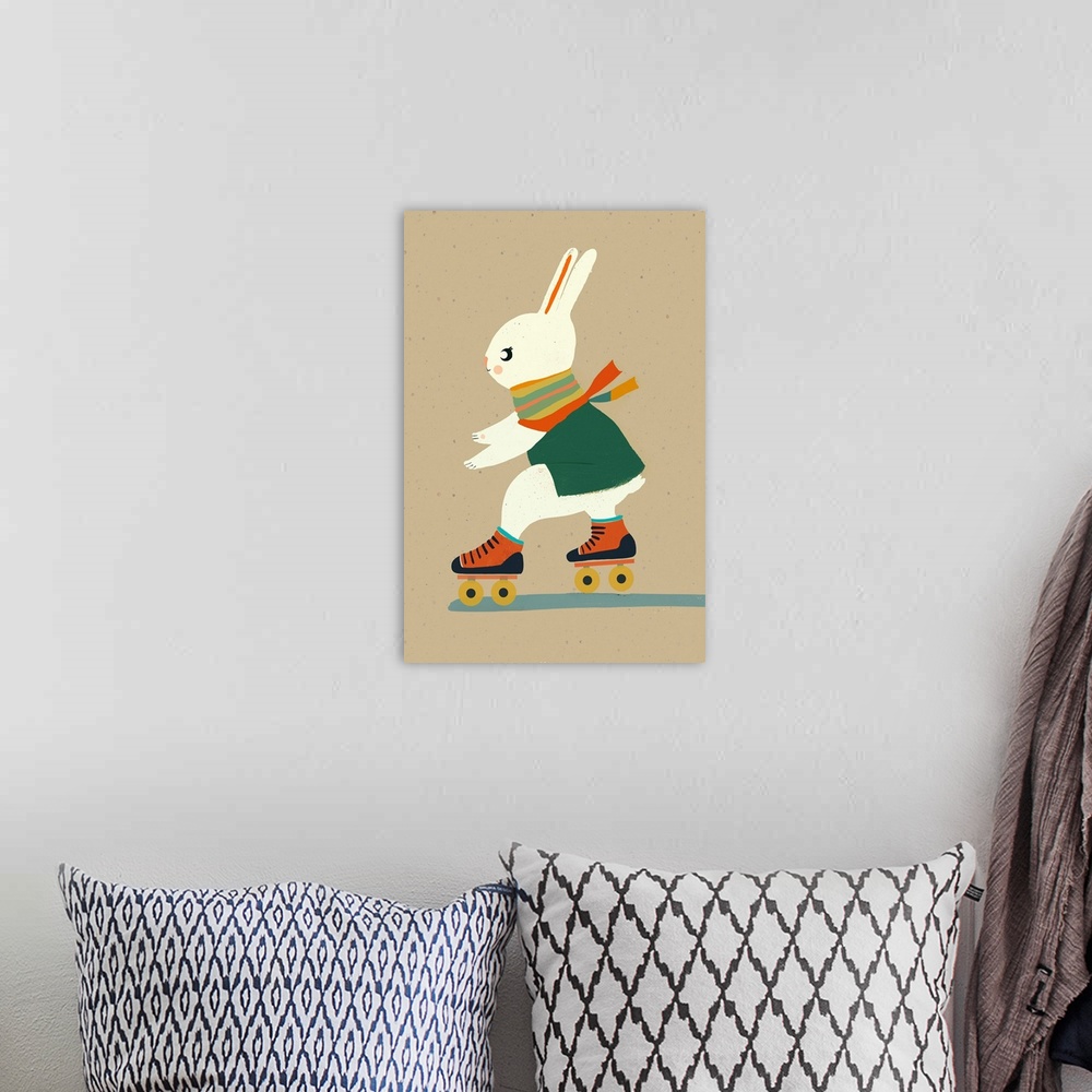 A bohemian room featuring Inline Skating Bunny
