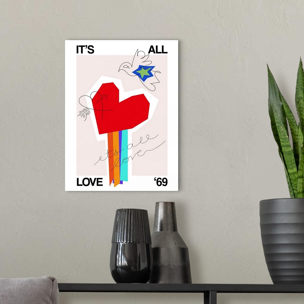 A modern room featuring It's All Love '69 Heart Greige