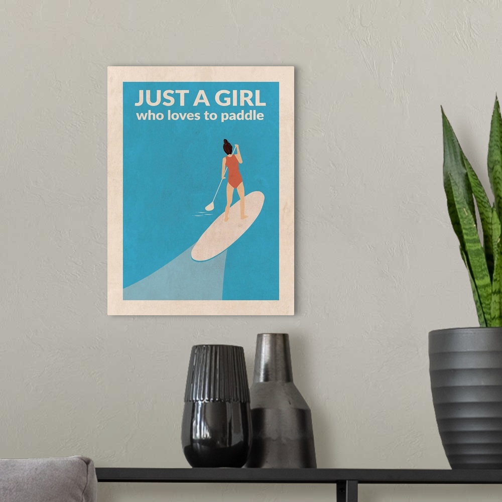 A modern room featuring Just A Girl Who Loves To Paddle (Brunette)