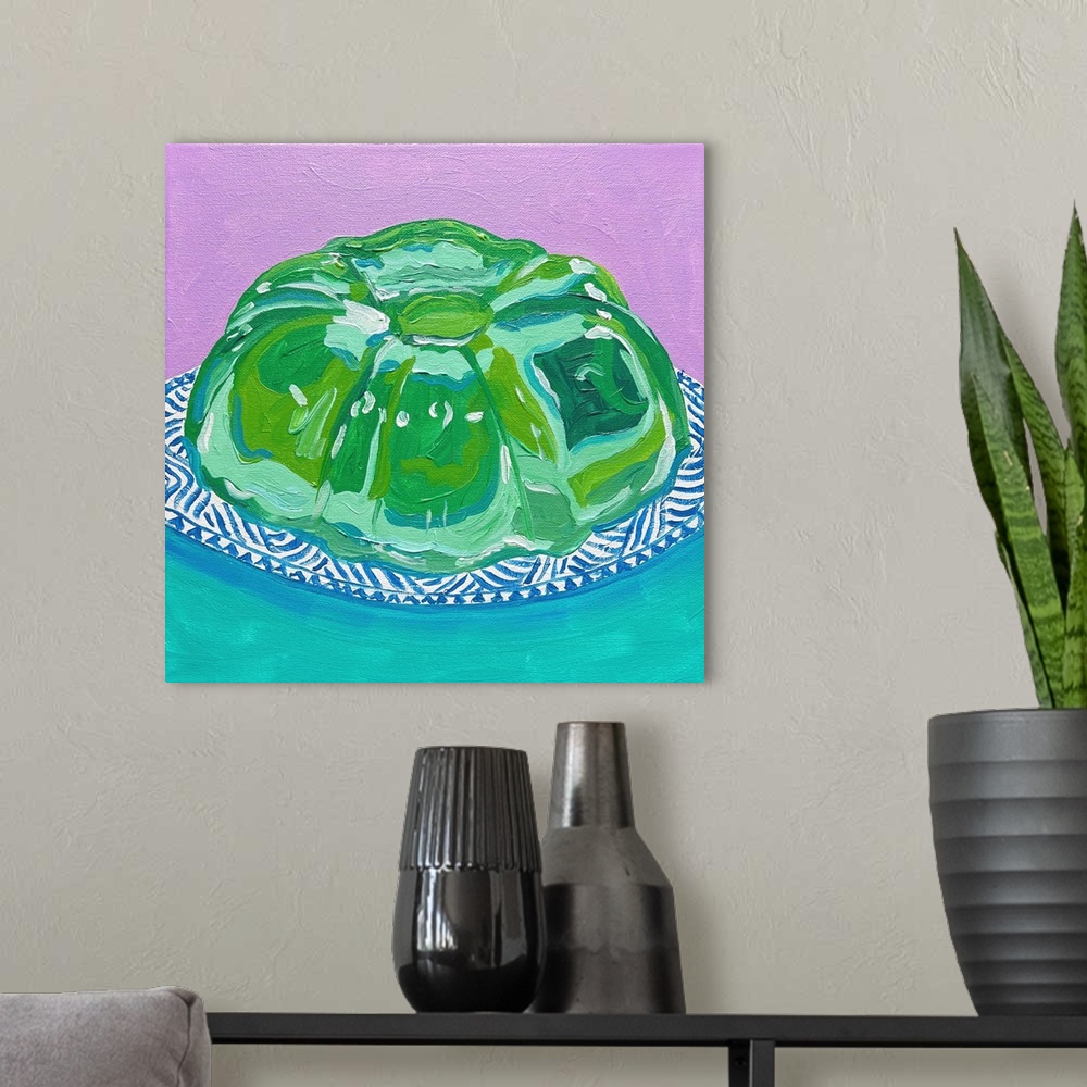 A modern room featuring Lime Jell-O