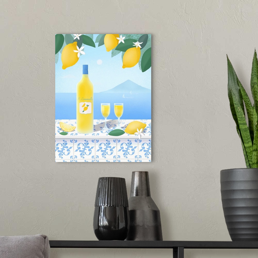 A modern room featuring Limoncello
