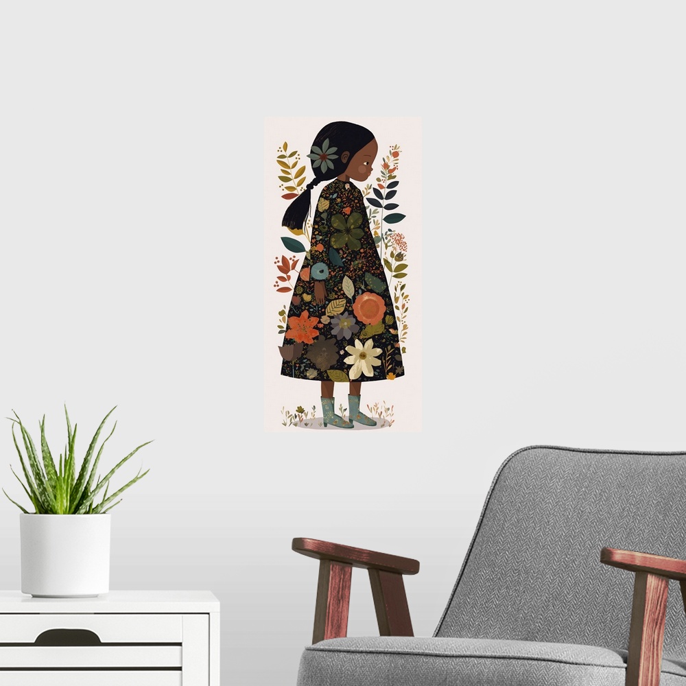 A modern room featuring Little Flower Girl