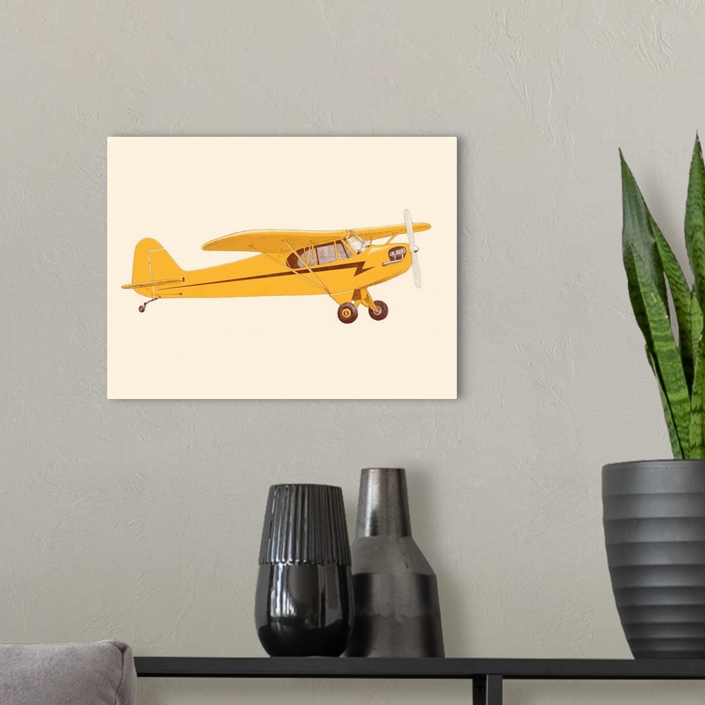 A modern room featuring Little Yellow Piper Cub
