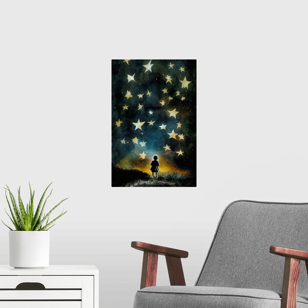 A modern room featuring Look To The Stars