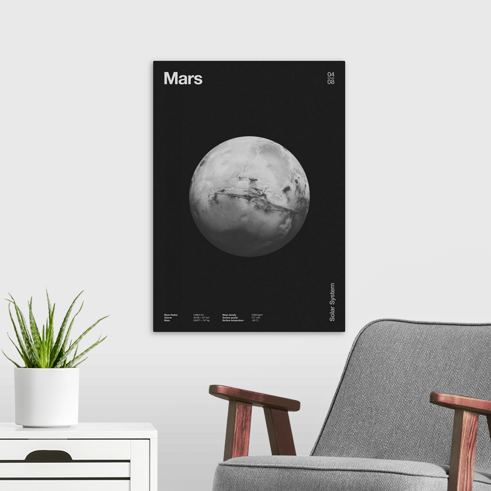 A modern room featuring Mars: Minimal Planets Datas, 2023