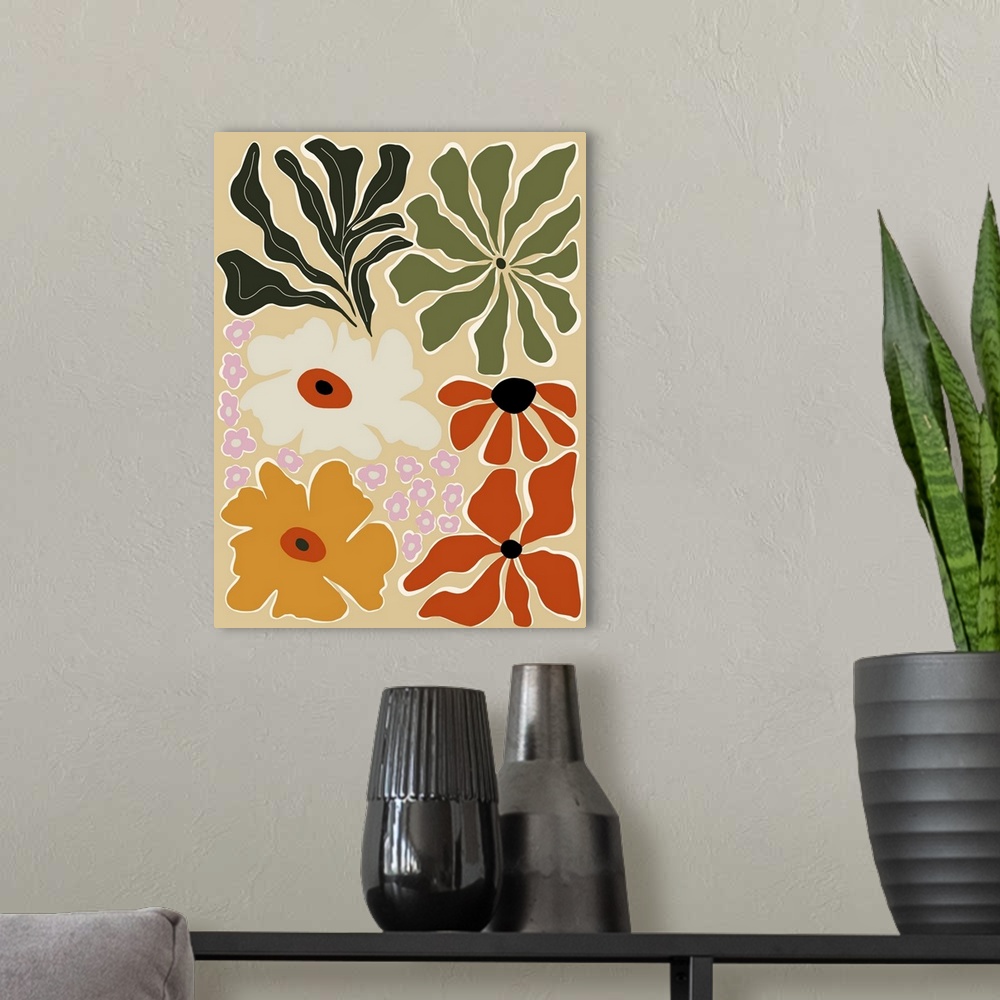 A modern room featuring Mid-Century Bouquet