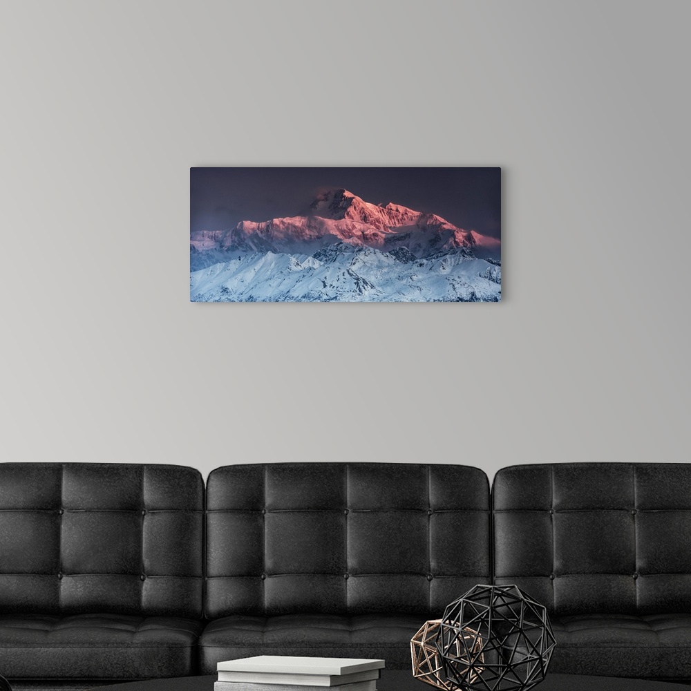 A modern room featuring Mount Denali Panorama