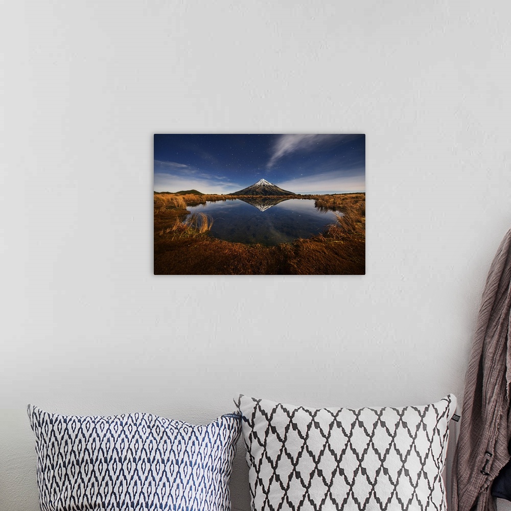 A bohemian room featuring Mount Taranaki