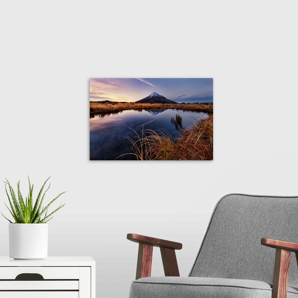 A modern room featuring Mount Taranaki: Morning Breeze