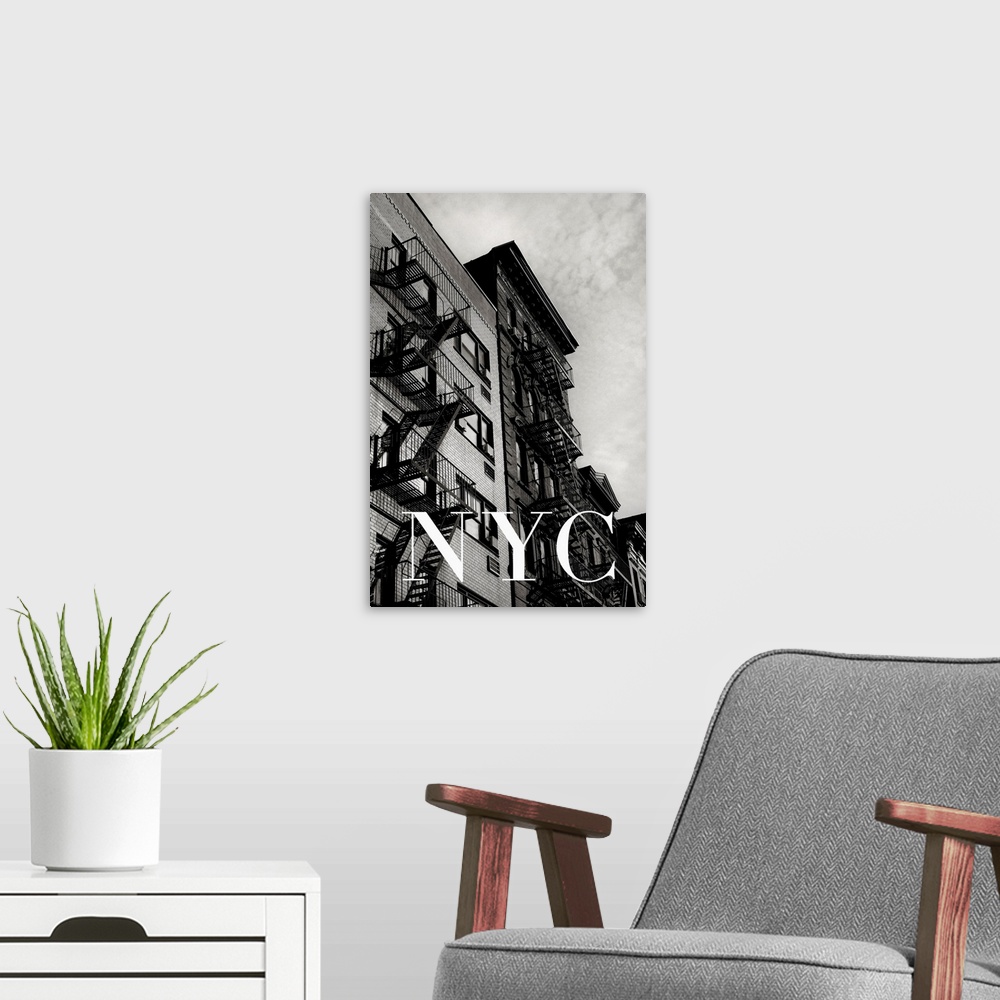 A modern room featuring NYC Fire Escapes 2