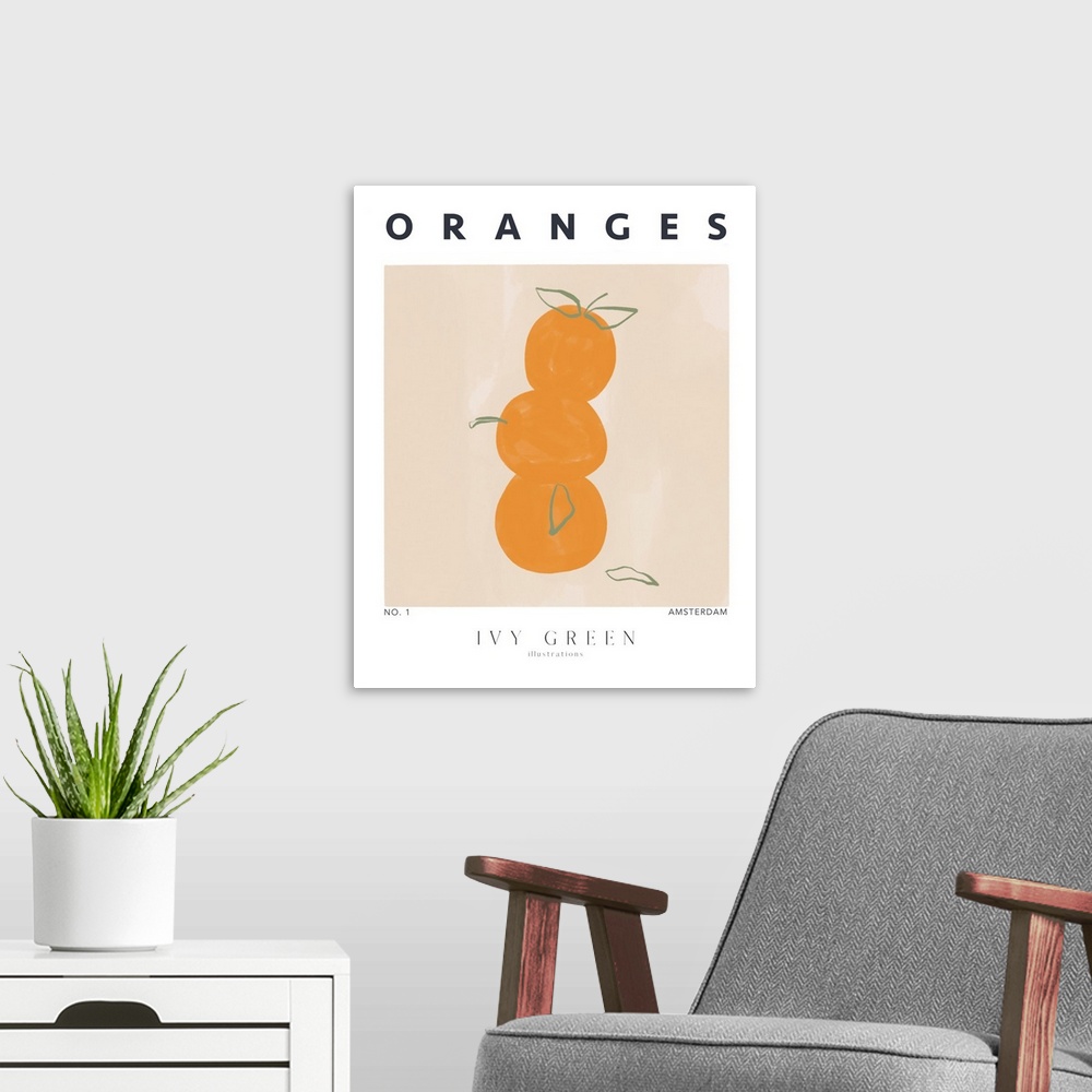 A modern room featuring Oranges