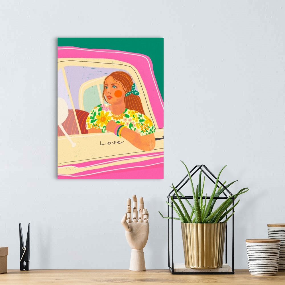 A bohemian room featuring Pink Car