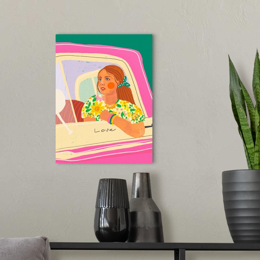 A modern room featuring Pink Car