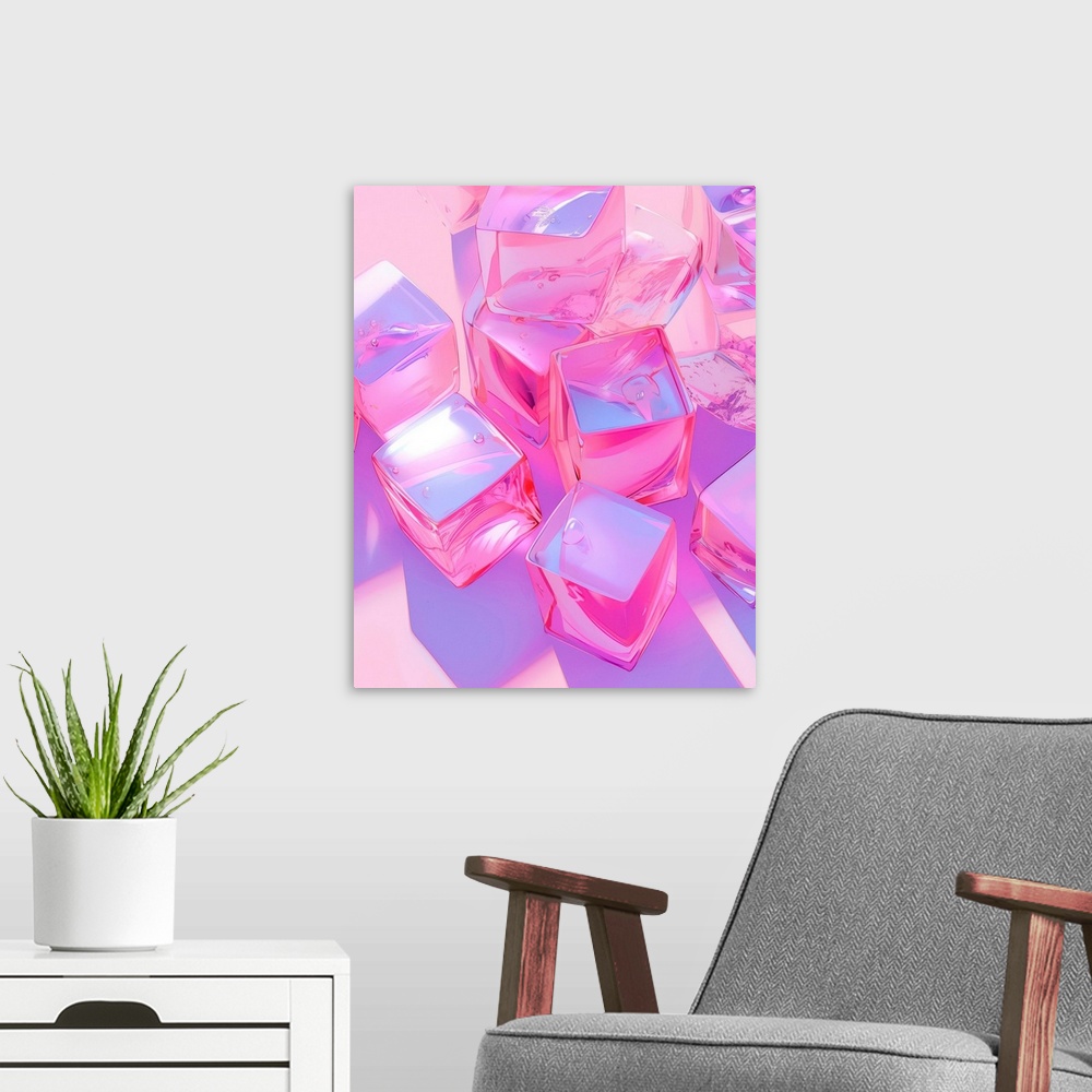 A modern room featuring Pink Ice Cubes