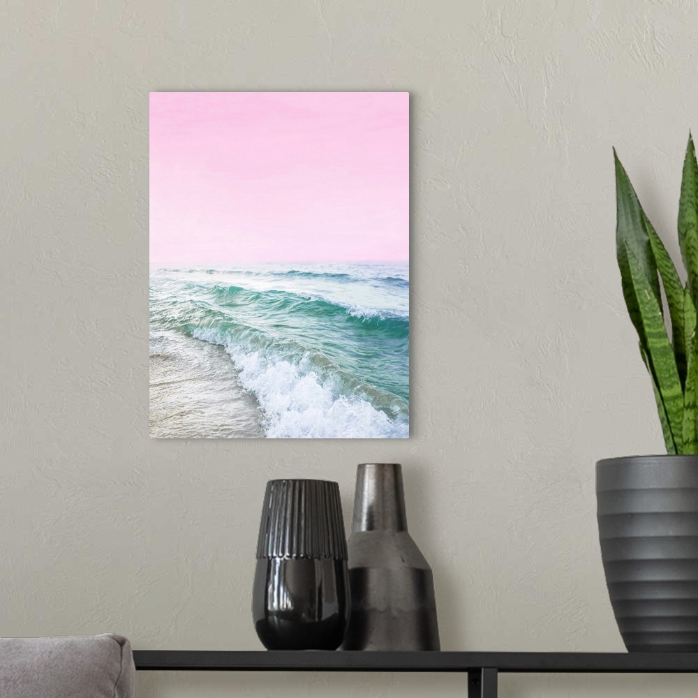 A modern room featuring Pink Sky Beach