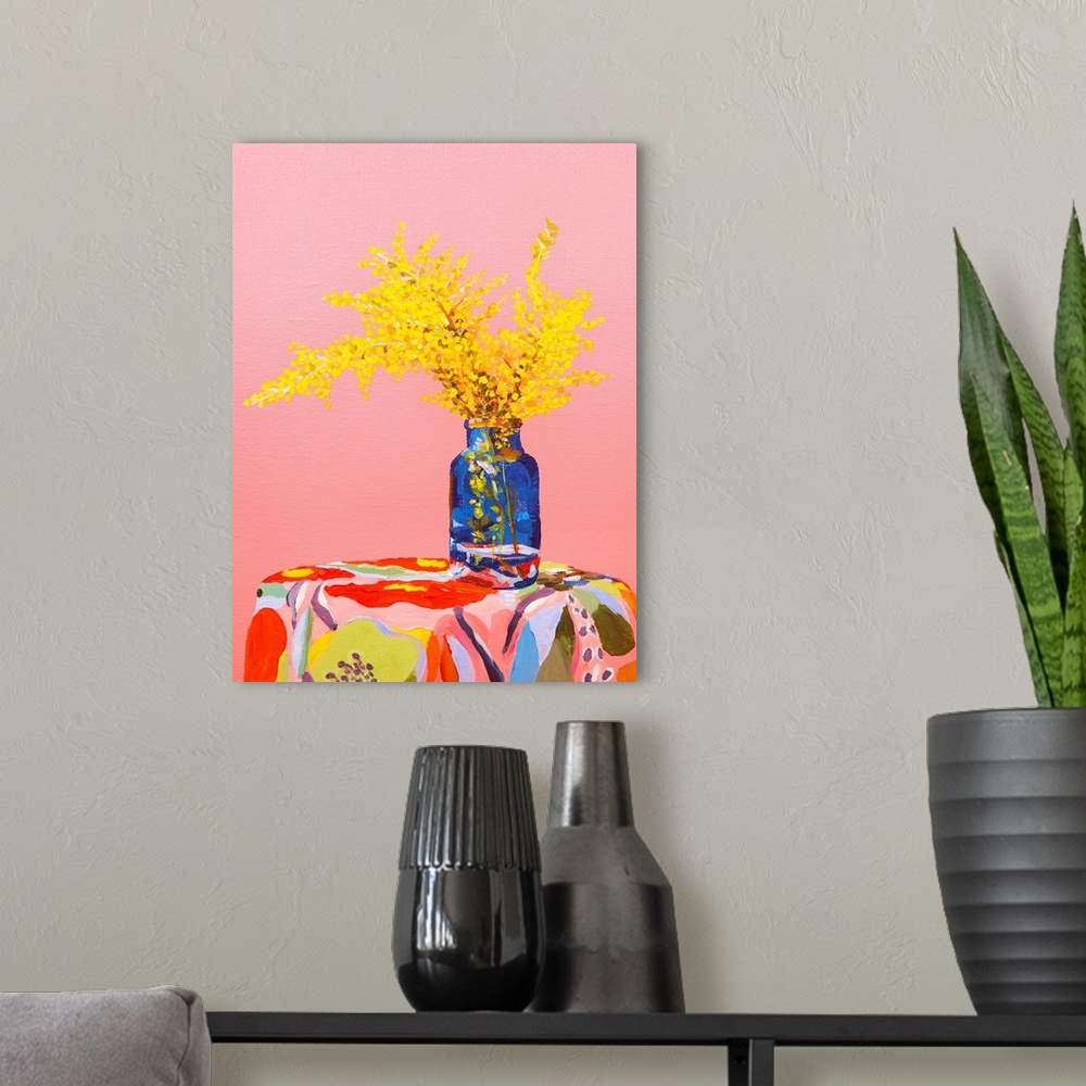 A modern room featuring Pink Wattle Still Life