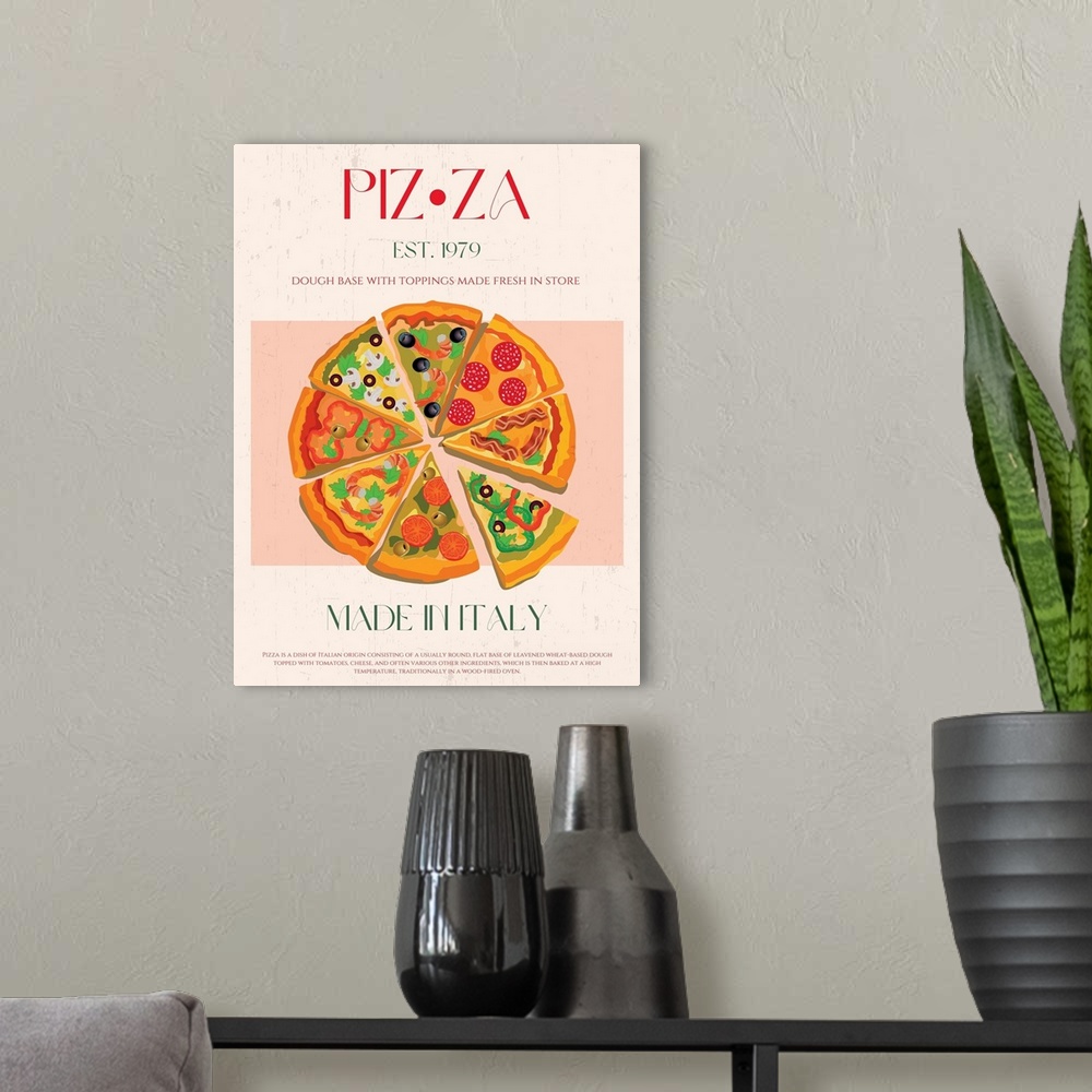 A modern room featuring Pizza