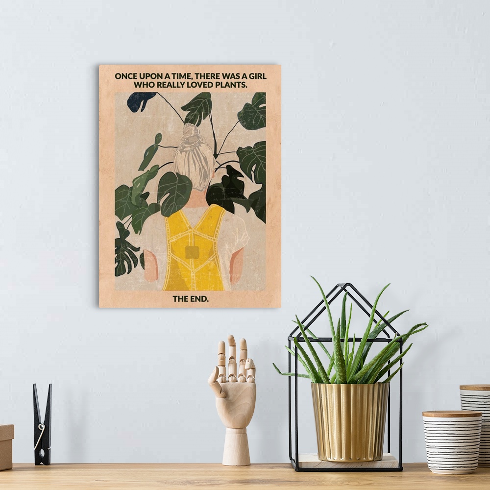 A bohemian room featuring Plant Girl (Grey Vintage)