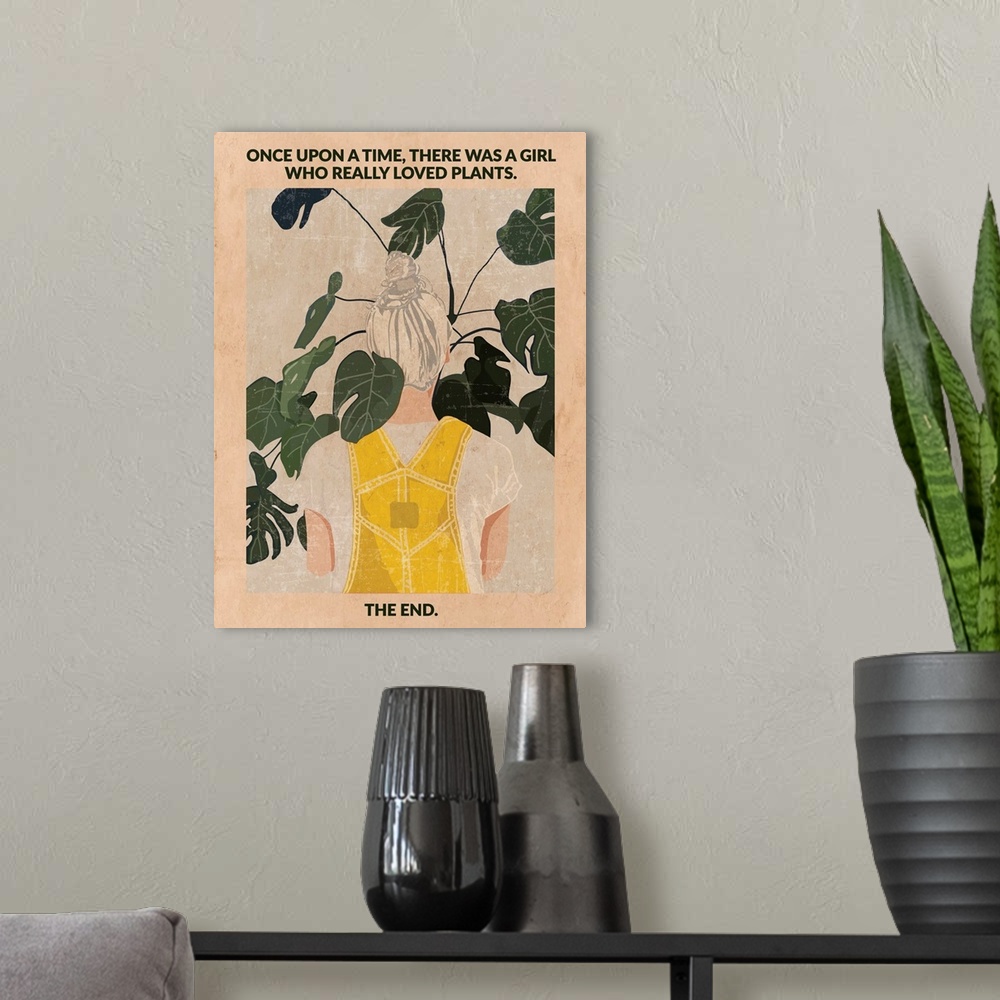 A modern room featuring Plant Girl (Grey Vintage)