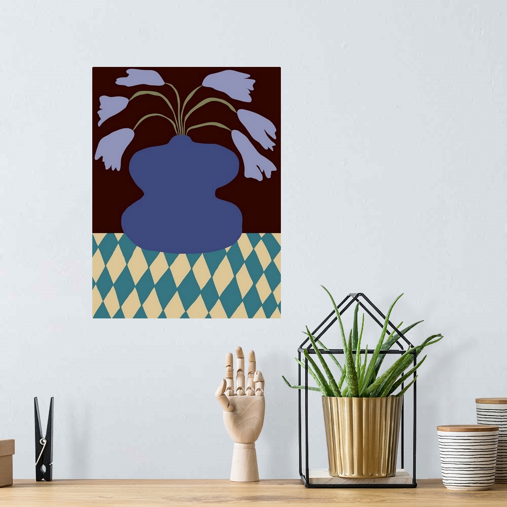 A bohemian room featuring Purple Pottery And Drooping Lily