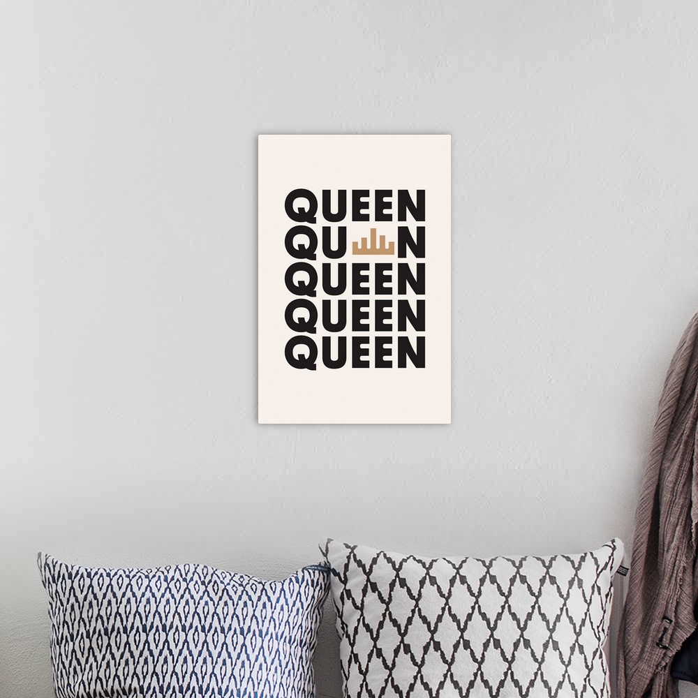 A bohemian room featuring Queen