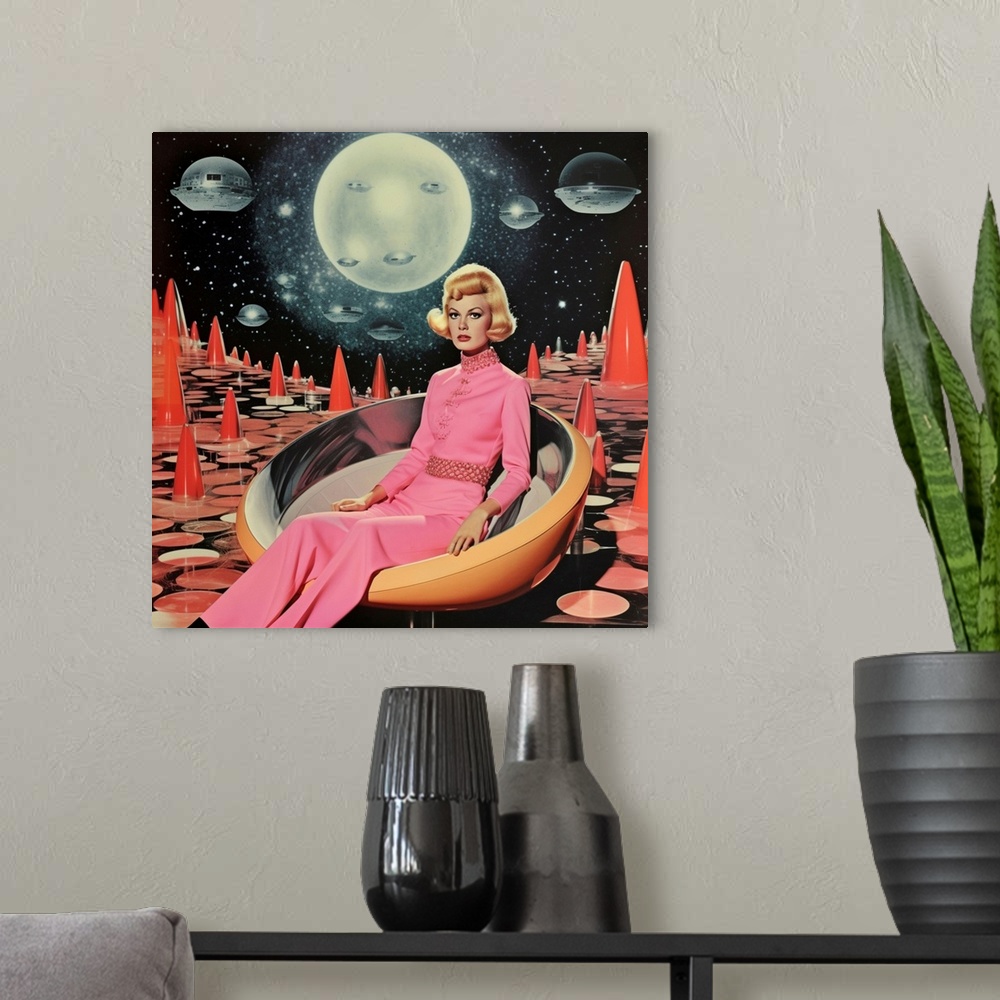 A modern room featuring Queen Of Space
