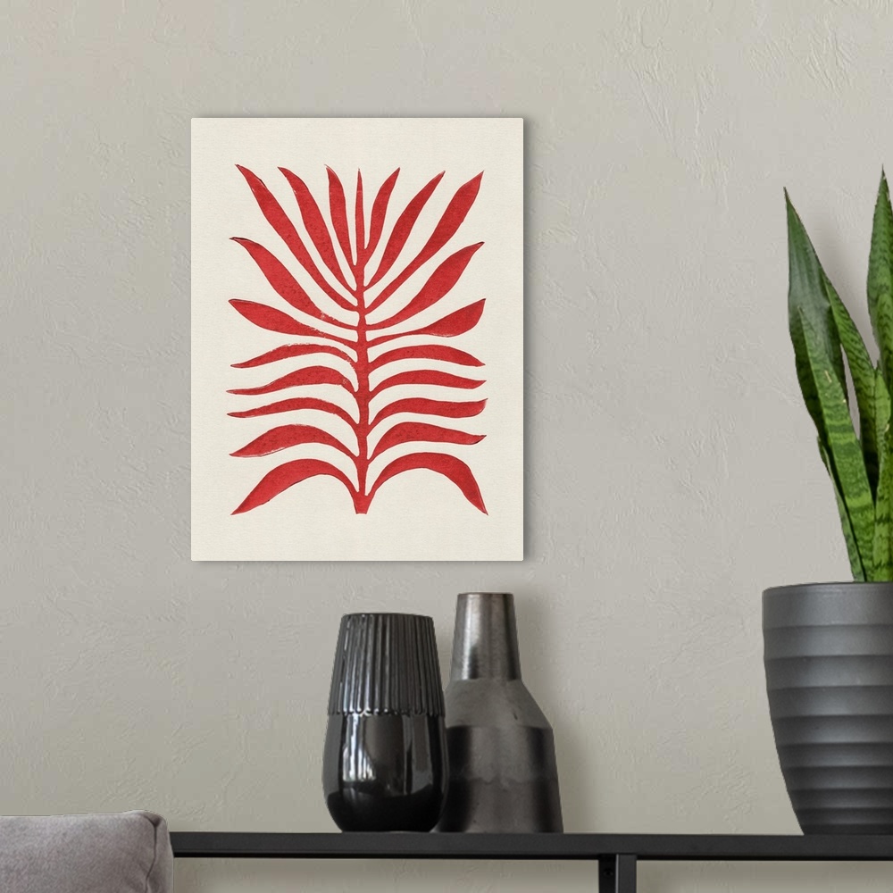A modern room featuring Red Branch / Lino Print