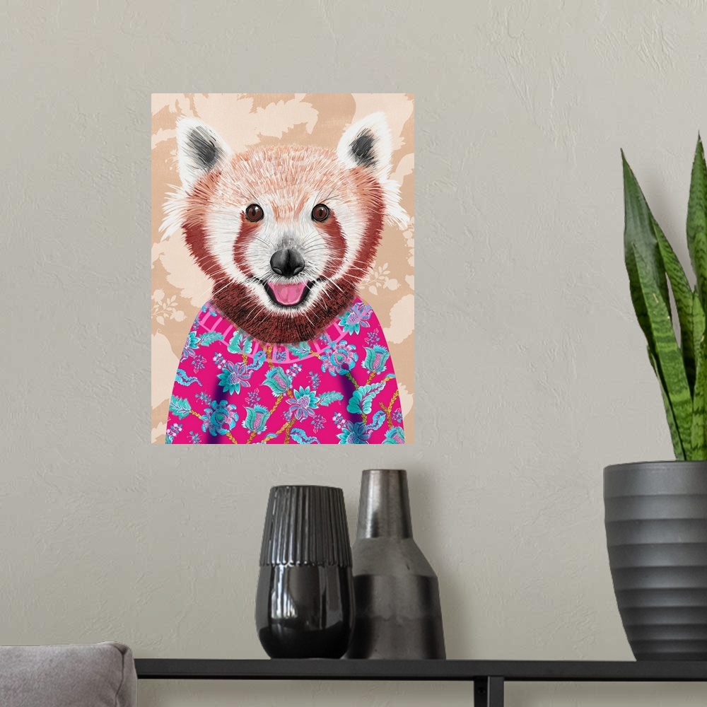 A modern room featuring Red Panda
