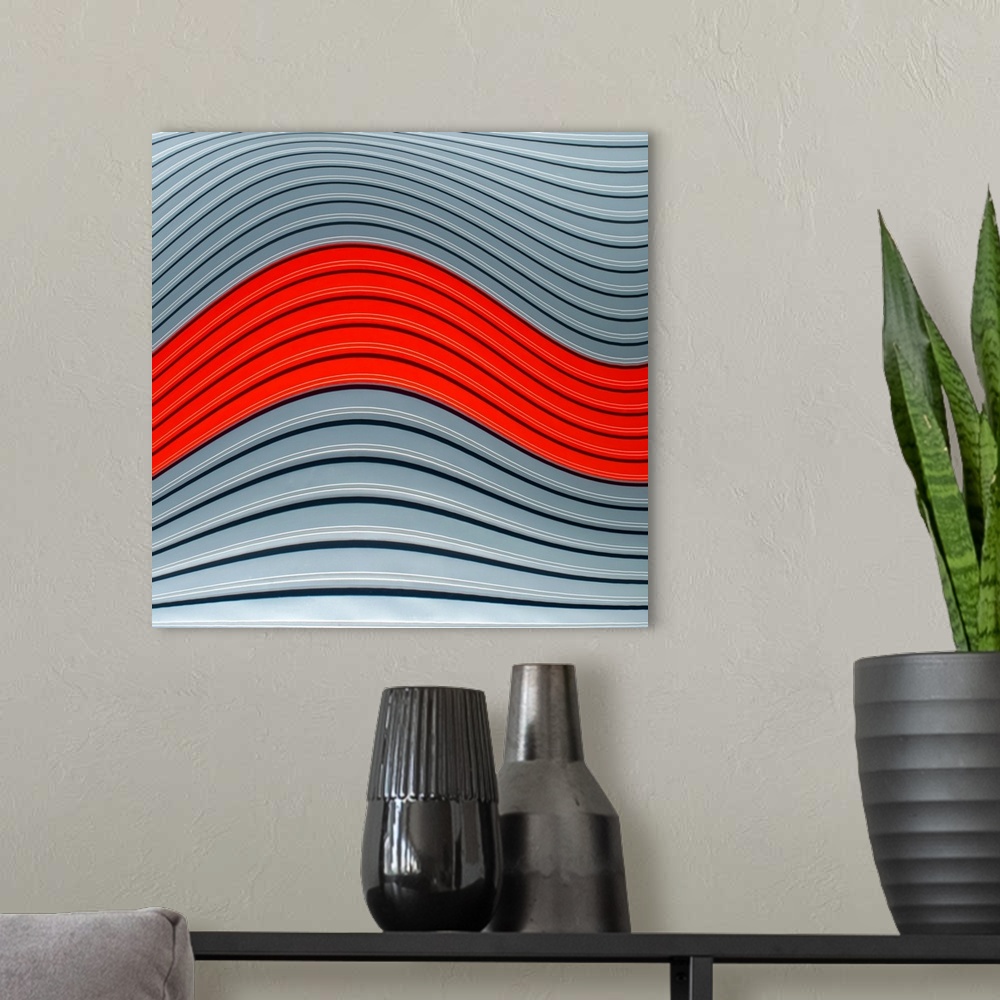 A modern room featuring Red Wave